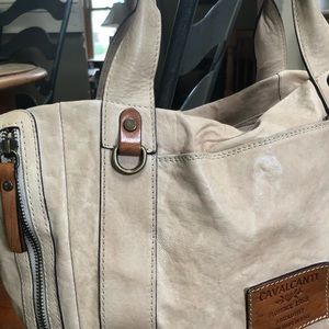 Beige Italian leather handbag